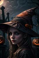 Photo portrait of the Halloween Witch