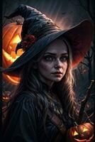 Photo portrait of the Halloween Witch