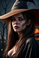 Photo portrait of the Halloween Witch