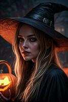 Photo portrait of the Halloween Witch