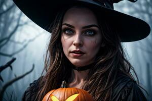 Photo portrait of the Halloween Witch