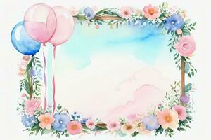 Watercolor Birthday Background photo