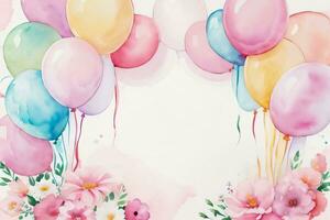 Watercolor Birthday Background photo