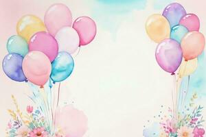 Watercolor Birthday Background photo