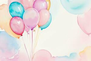 Watercolor Birthday Background photo