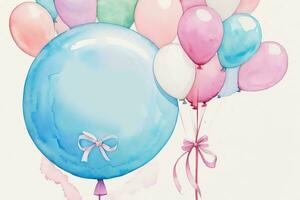 Watercolor Birthday Background photo