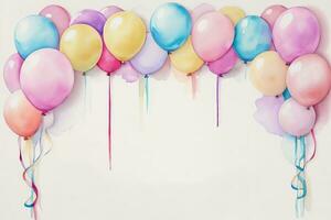 Watercolor Birthday Background photo