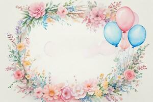 Watercolor Birthday Background photo