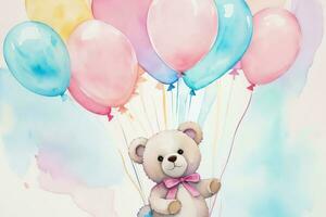 Watercolor Birthday Background photo