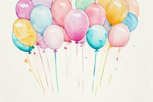 Watercolor Birthday Background photo