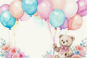 Watercolor Birthday Background photo