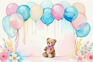 Watercolor Birthday Background photo