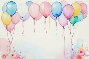 Watercolor Birthday Background photo