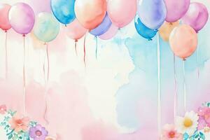 Watercolor Birthday Background photo