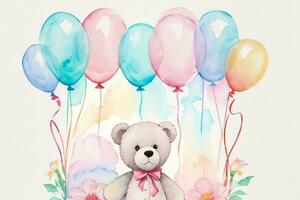 Watercolor Birthday Background photo