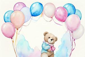 Watercolor Birthday Background photo