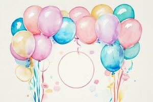 Watercolor Birthday Background photo