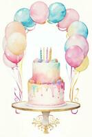 Watercolor Birthday Background photo