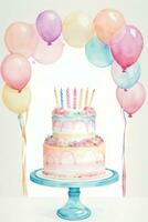 Watercolor Birthday Background photo