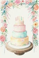 Watercolor Birthday Background photo