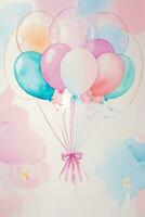 Watercolor Birthday Background photo