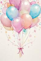 Watercolor Birthday Background photo