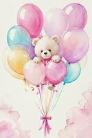 Watercolor Birthday Background photo