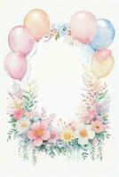 Watercolor Birthday Background photo