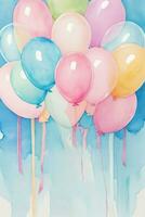 Watercolor Birthday Background photo