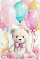 Watercolor Birthday Background photo