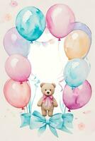 Watercolor Birthday Background photo