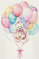 Watercolor Birthday Background photo