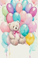 Watercolor Birthday Background photo