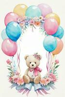 Watercolor Birthday Background photo