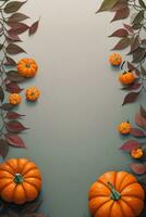 Watercolor Background For text with Pumpkins photo