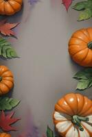 Watercolor Background For text with Pumpkins photo