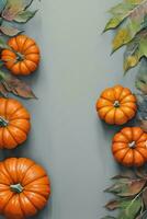 Watercolor Background For text with Pumpkins photo