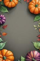 Watercolor Background For text with Pumpkins photo