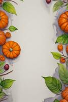 Watercolor Background For text with Pumpkins photo