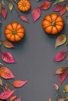 Watercolor Background For text with Pumpkins photo