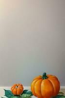 Watercolor Background For text with Pumpkins photo