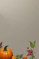 Watercolor Background For text with Pumpkins photo