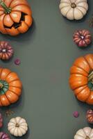 Watercolor Background For text with Pumpkins photo