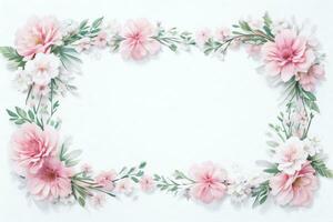 Watercolor Pink Flowers Background photo