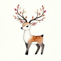 Watercolor children illustration with cute deer clipart photo