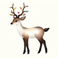 Watercolor children illustration with cute deer clipart photo