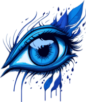 hermosa azul ojo acortar Arte ai generativo png