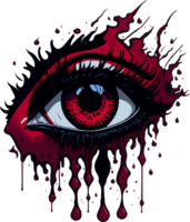 Red Dark Girl Eye PNG Free with AI Generative