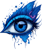 Beautiful Blue Eye Illustration with AI Generative png