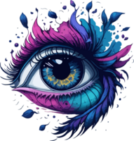 magnifique bleu œil agrafe art avec ai génératif png
